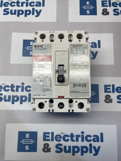 Cutler Hammer EHD3060 3 Pole 60 Amp 480V Circuit Breaker