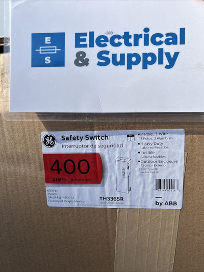 New GE ABB TH3365R 400 amp 600 volt FUSED 3R OUTDOOR DISCONNECT