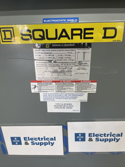 75Kva  480/208/120 Square D EE75T3HHISCUNLP Transformer