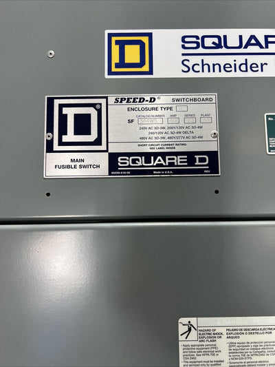 Sqaure D 400 Amp Meter Main 240/120 &480/277 Or 208/120