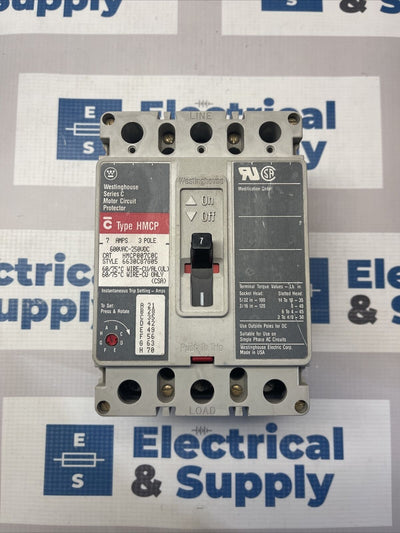 Cutler-Hammer HMCP007C0C Motor Circuit Breaker Protector 7A 600VAC