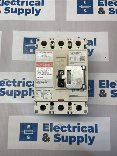 HFD3080 Eaton Cutler Hammer 80 Amp 600V 3 Pole Bolt On Circuit Breaker