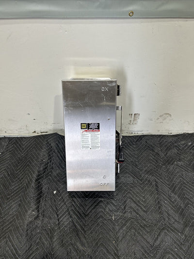 HU363DS Stainless Steel 100 AMP 600 V Square D Safety Switch Non-Fused