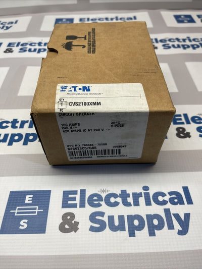 Eaton CVS2100XMM 2 Pole 100 Amp 240V Rated 42k AIC Circuit Breaker -New In Box