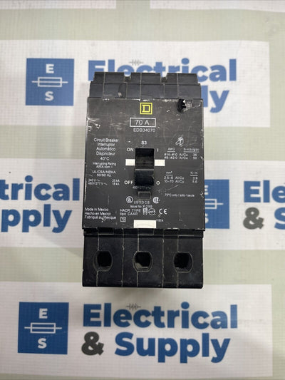 EDB34070 70 Amp 480/277V 3 Pole￼Bolt On Circuit Breaker New Takeout !