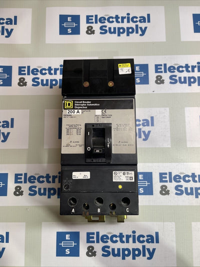 Square D KA36200 200 Amp 600 Vac 3 Pole Circuit Breaker.