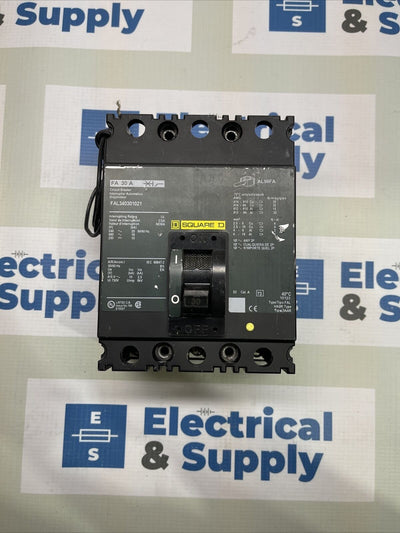 FAL340301021 3 pole 30 amp 480V Square D Breaker W/shunt Trip