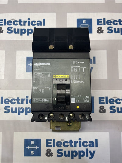 Square D FA36100 I-line Molded Case Circuit Breaker 3P 100A 600V surplus