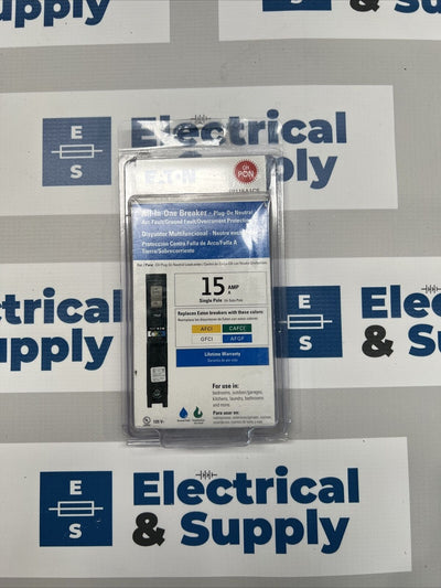 Brand New Eaton CH 15 Amp All in One AF/GF Plug-On-Neutral Breaker