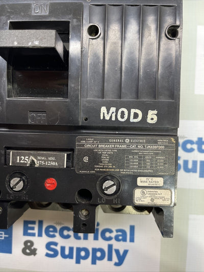 GE TJK436F000, 400 Amp Trip, 600 Volt, 3 Pole, BLACK, Circuit Breaker-