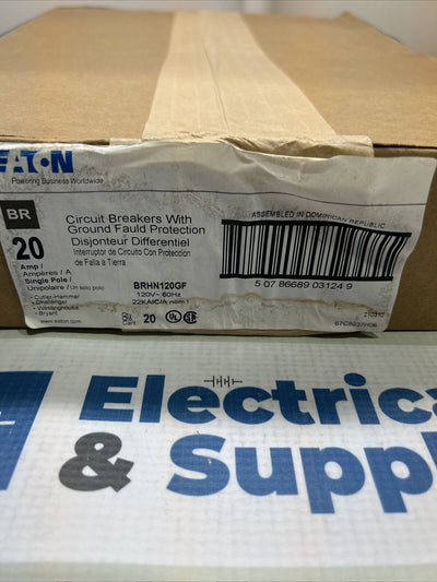 BRHN120GF Eaton Cutler Hammer 22k Aic Ground Fault 1p 20 Amp Breaker Box Of 20