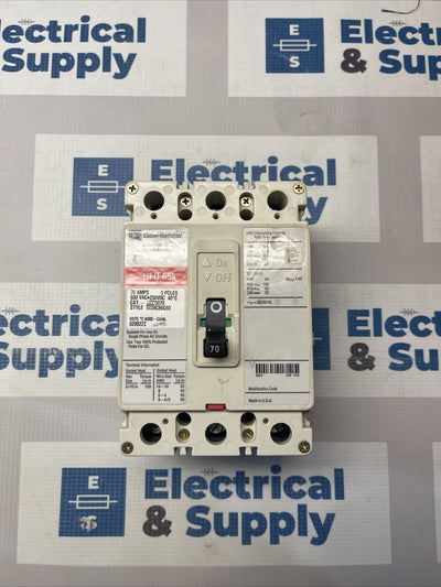 HFD3070 New surplus Eaton HFD 65k 70 amp 600 Vac 3 Pole Industrial