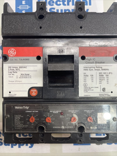 GE CIRCUIT BREAKER TJL4V2606 RED 200A 600V 3P W/TRIP