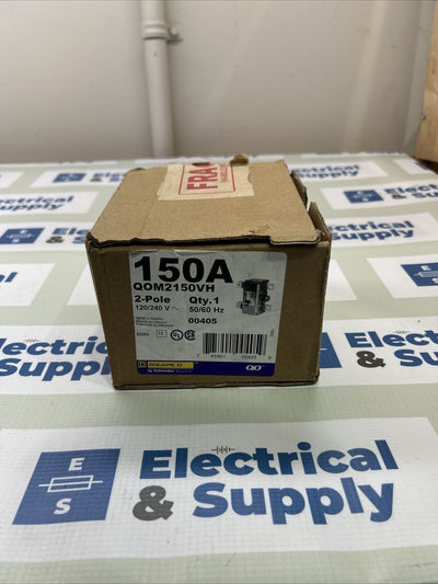 QOM2150VH Square D 150 Amp, 240 Volt, 2 Pole, 22K Main Circuit Breaker NEW