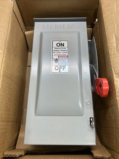HF221NR, 30 Amp, 240 Volt, 1PH 3W, Nema 3R, Fusible Disconnect New Siemens