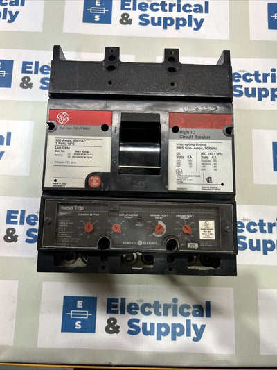 GE TJL4V2603 3P 600V 300 AMP CIRCUIT BREAKER w/ T4VTG  LIG FUNCTIONS - TESTED 