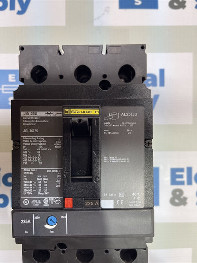 JGL36225 Square D 225 Amp Molded Case Circuit Breaker.