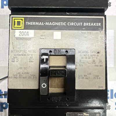 KC342001021 Square D 200A Circuit Breaker w Shunt 480 V