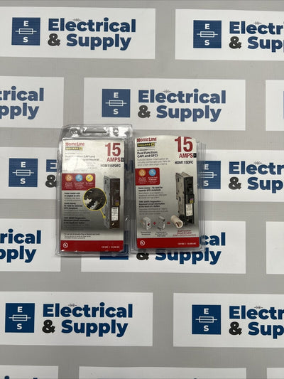 Square D | HOM115PDF | 15 Amp | 120 Volt | 1 Pole | 2 Combo Dual AFCI/GFCI Circuit Breakers