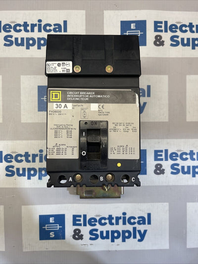 Square D | FH36030 | 30 Amp | 600 Volt | 3 Pole | I-Line Style Plug-In Molded Circuit Breaker