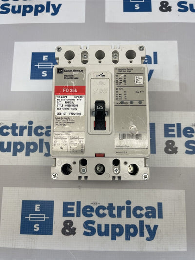 Cutler-Hammer/Eaton | FD3125L | 125 Amp | 600 Volt | 3 Pole | FD 35K Molded Case Circuit Breaker