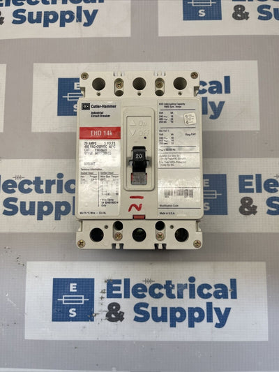 Eaton | EHD3020 | 20 Amp | 480 Volt | 3 Pole | Reconditioned Molded Case Circuit Breaker