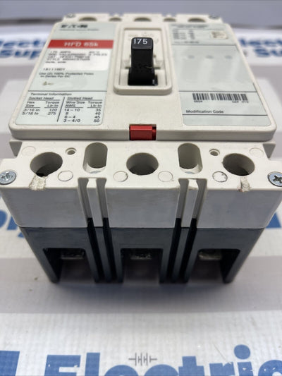 HFD3175 | Cutler-Hammer | 175 Amp | 65kA at 480 Volt | 3 Pole | Reconditioned Circuit Breaker
