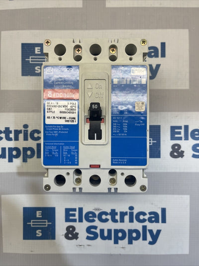 Cutler-Hammer | FDC3050 | 50 Amp | 600 Volt | 3 Pole | Circuit Breaker