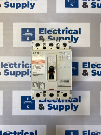 Eaton | FD3040 | 40 Amp | 600 Volt | 3 Pole | New Surplus Circuit Breaker
