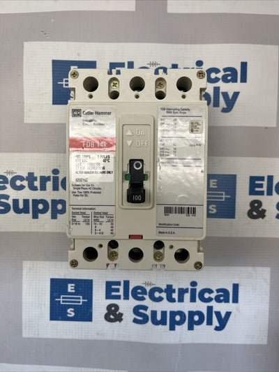 Cutler-Hammer | FDB3100 | 100 Amp | 600 Volt | 3 Pole | FDB14K Circuit Breaker