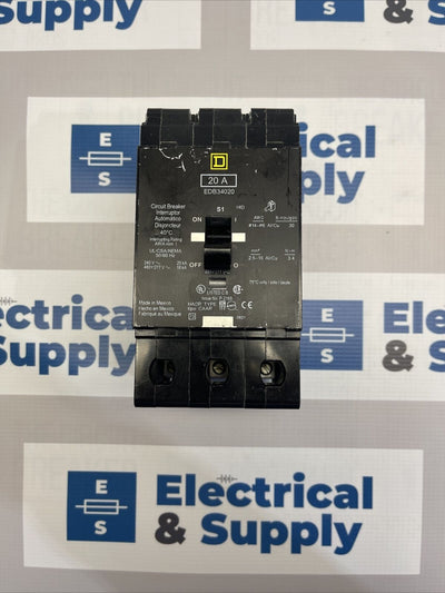Square D | EDB34020 | 20 Amp | 480Y/277V | 3 Pole | Reconditioned Circuit Breakers