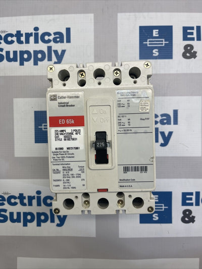 Cutler-Hammer | ED3225 | 225 Amp | 600 Volt | 3 Pole | New Surplus Bolt-On Circuit Breaker ED Series