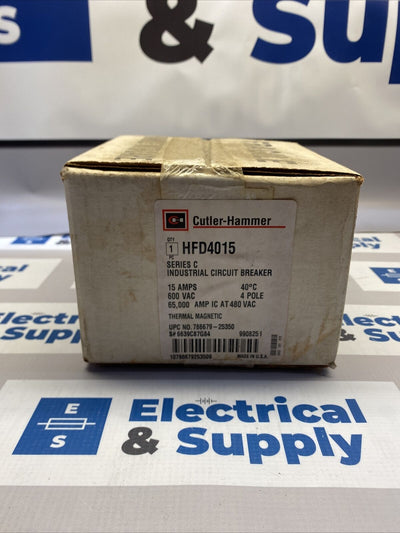 Cutler-Hammer | HFD4015 | 15 Amp | 600 Volt | 4 Pole | Circuit Breaker