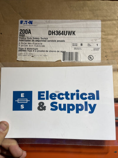 Eaton | DH364UWK | 200 Amp | 600 Volt | 3 Pole | NEMA 4 | New Non-Fusible Heavy Duty Safety Switch Stainless Steel Disconnect