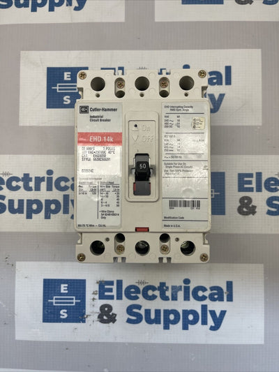 Eaton | EHD3050 | 50 Amp | 480 Volt | 3 Pole | New Surplus Molded Case Circuit Breaker