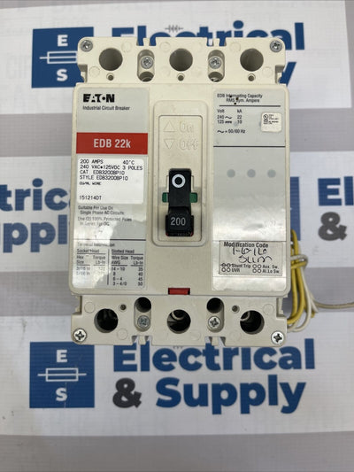 Eaton | EDB3200BP10 | 200 Amp | 240 Volt | 3 Pole | Circuit Breaker