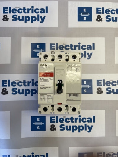 Eaton | FD3080 | 80 Amp | 600 Volt | 3 Pole | New Surplus Circuit Breaker | Fast Shipping