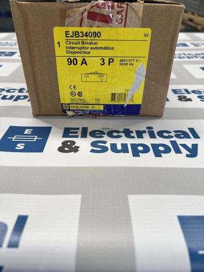 Square D | EJB34090 | 90 Amp | 480 Volt | 3 Pole | New Circuit Breaker