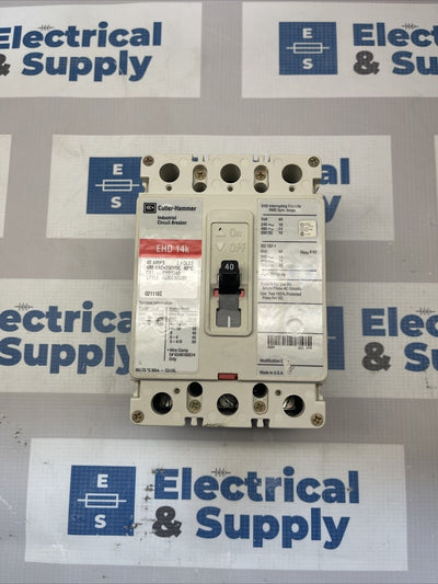 Cutler-Hammer | EHD3040 | 40 Amp | 480 Volt | 3 Pole | New Circuit Breaker Pull Out Flaw